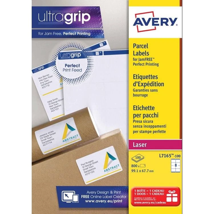 Avery Etiket L7165-100 99,1x67,7 mm wit 800 stukken
