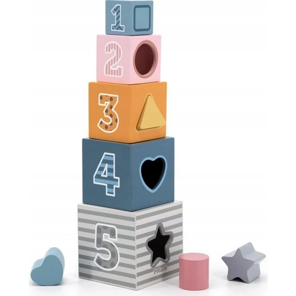 PolarB Sorteerpiramide in pastelkleuren
