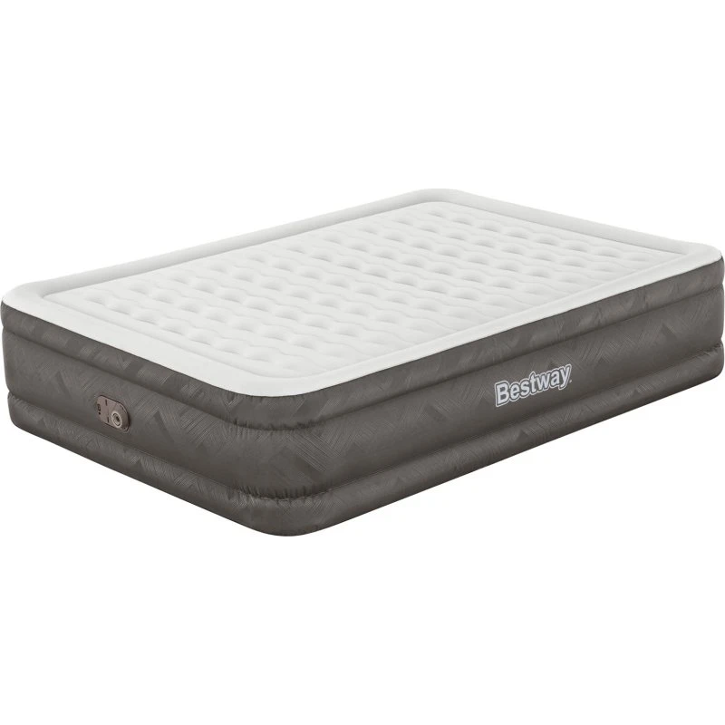 Bestway Fortech Queen Luchtbed 203x152x46 cm bruin/grijs met ingebouwde pomp