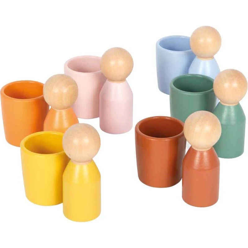 Small Foot Houten Montessori Sorteerbekers met Figuren