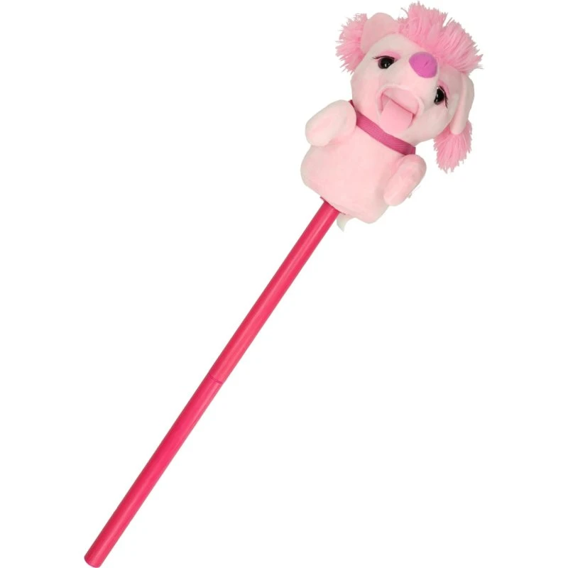 Stokpaard Hond met Geluid Bruin - 80 cm
