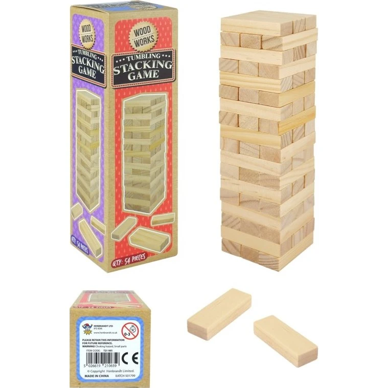 Jenga Stapeltoren houten spel – 54 blokken