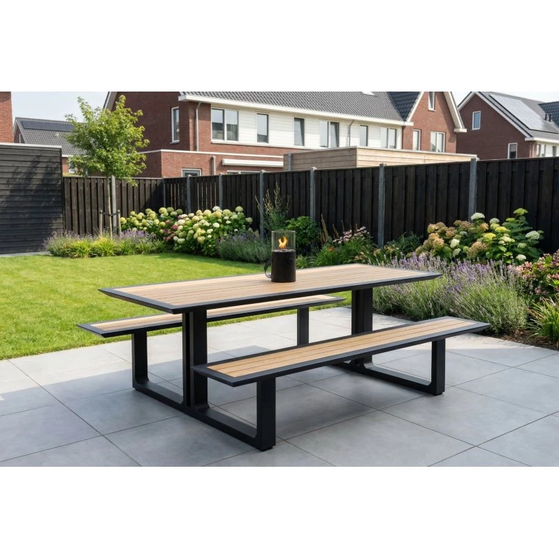 Arizona Picknicktafel 240x164 cm - Aluminium/Teak