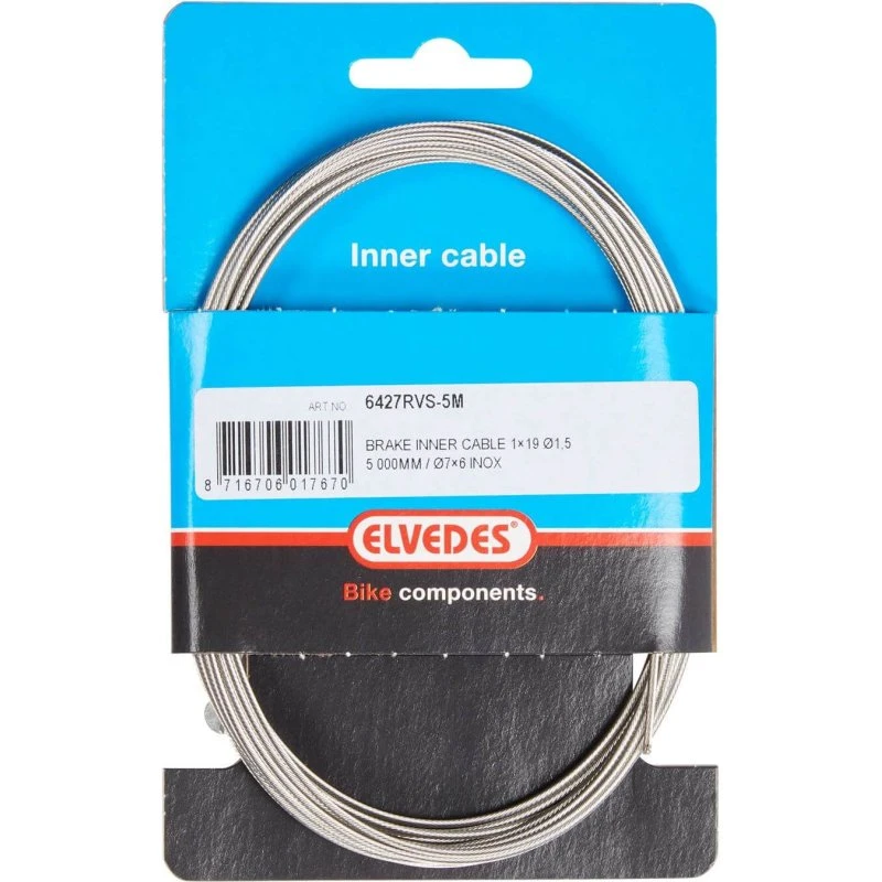 Elvedes RVS binnenremkabel 500 cm T-nippel