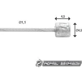 Elvedes Schakel Binnenkabel RVS 4.5x4.5mm voor Shimano RVS 2,25