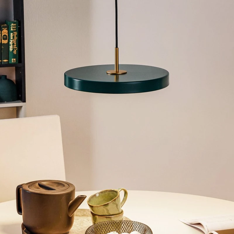 UMAGE Asteria Mini LED hanglamp - Donkergroen/Messing - Ø 31 cm