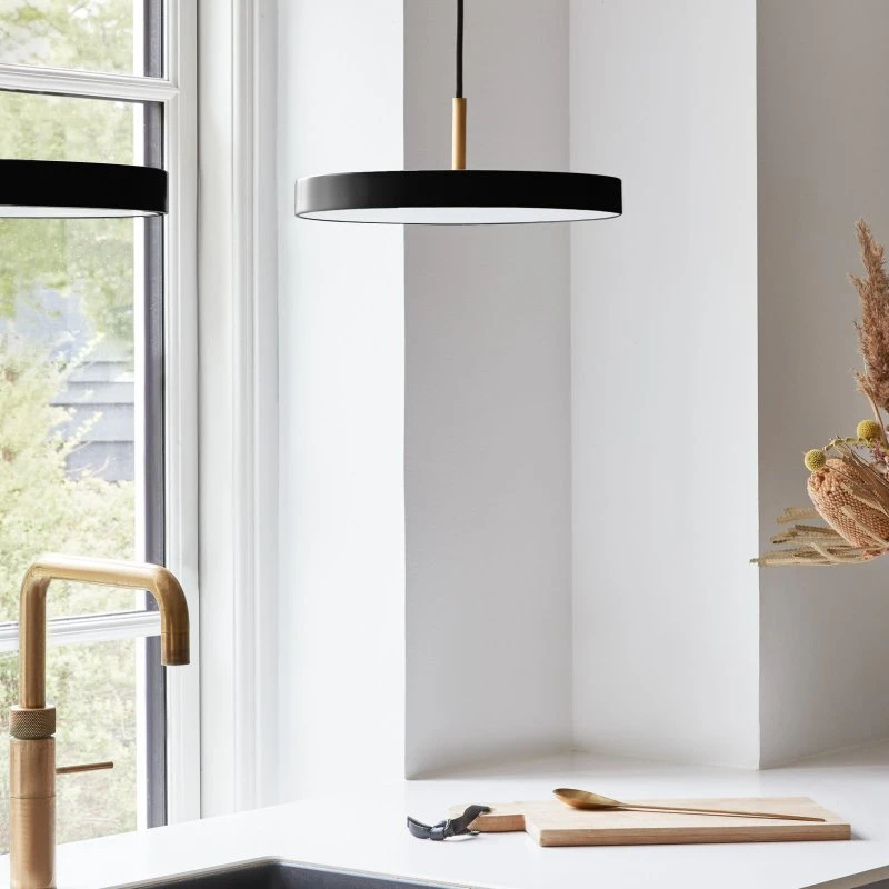 UMAGE Asteria Mini Hanglamp - Zwart & Messing - Dimbaar
