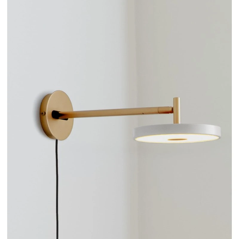 UMAGE Asteria Short LED wandlamp - Lichtgrijs/Messing