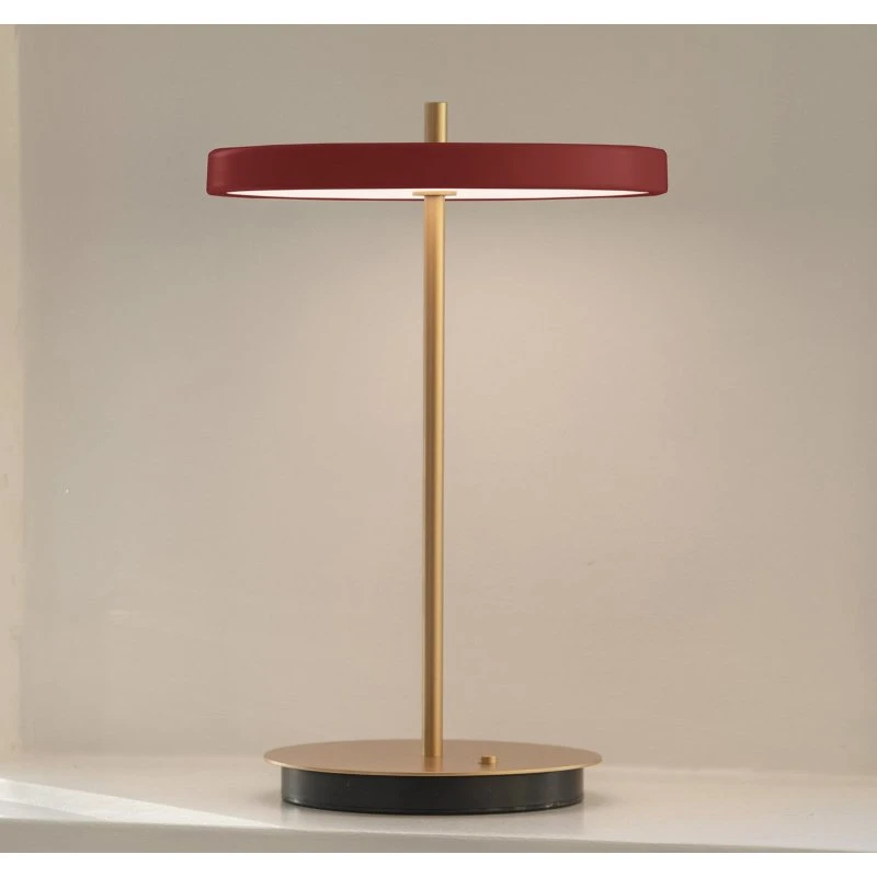 UMAGE Asteria Move LED tafellamp - Robijnrood/Messing - 31 cm