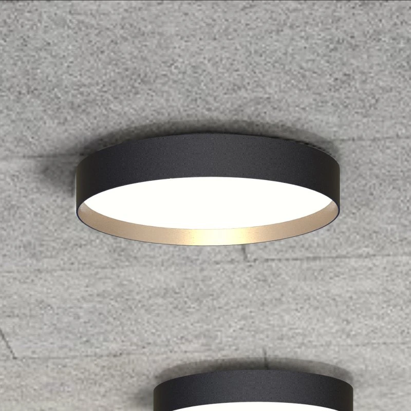 Loom Design Lucia LED Plafondlamp - Zwart/Goud - Ø 45 cm