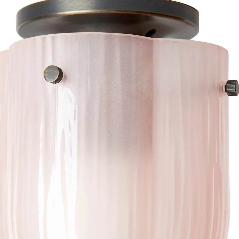 Gubi Seine Plafondlamp - Koraalroze Glas & Antiek Messing