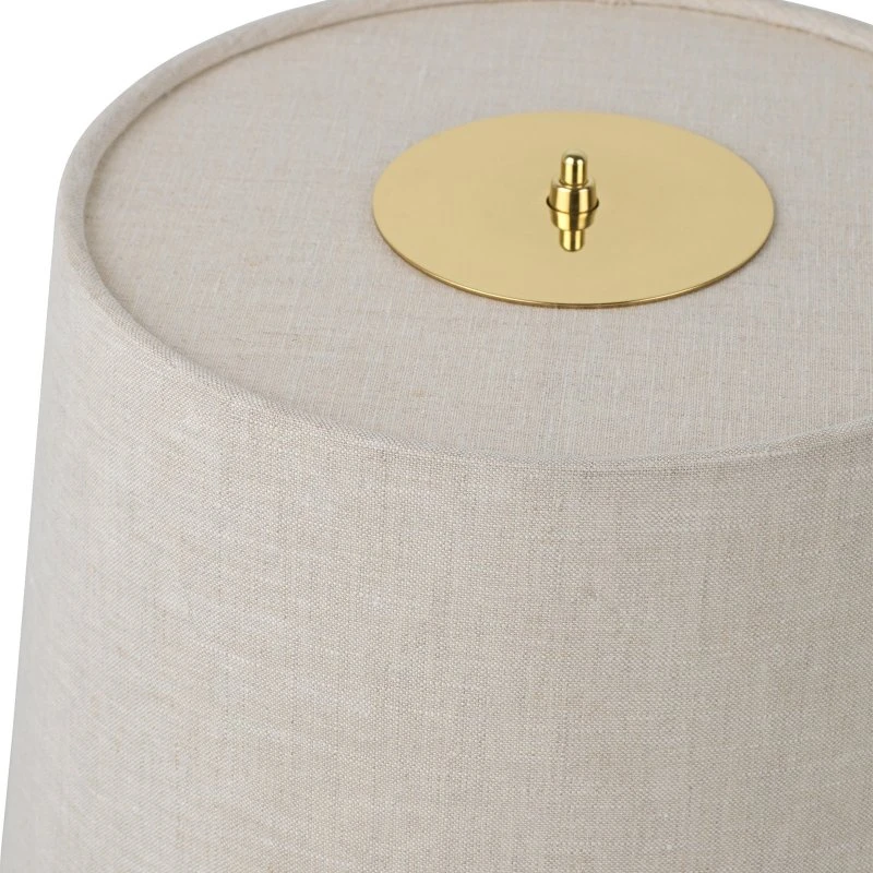Gubi Tafellamp 9205 - Messing met Witte Canvas Kap