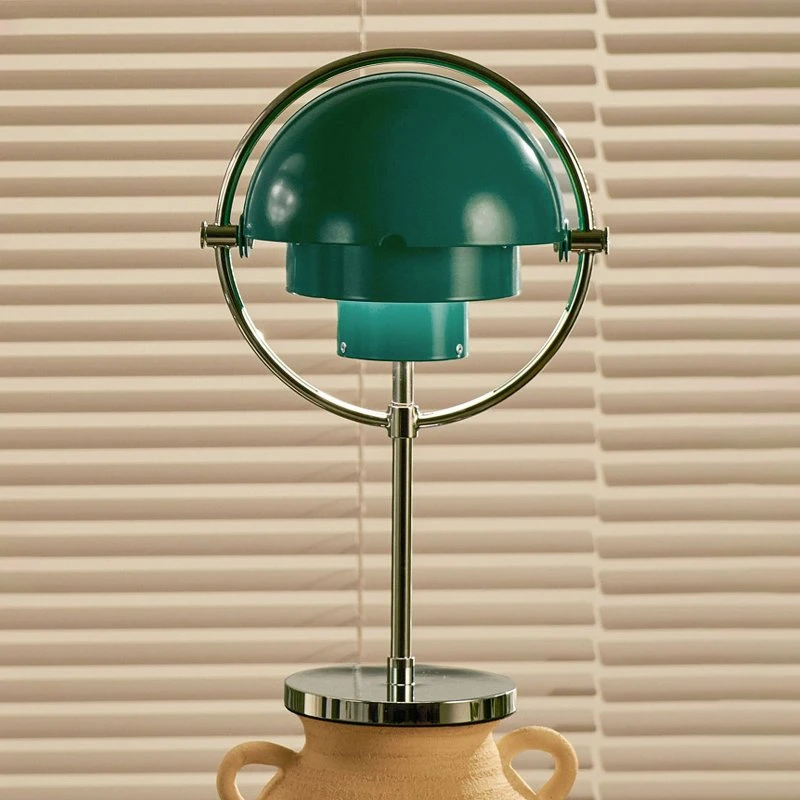 Gubi Multi-Lite Accu-tafellamp - Chroom/Blauwgroen - 30 cm