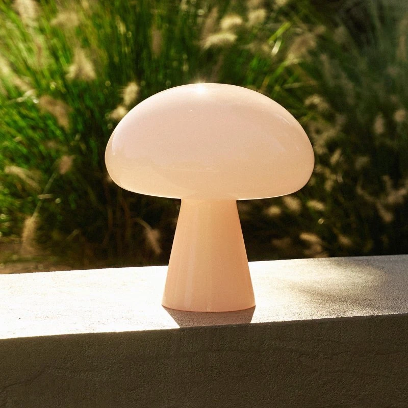 Gubi Obello LED Tafellamp - Poederroze Glas - Oplaadbaar