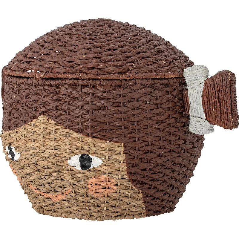 Bloomingville Lill Opbergmand met Deksel, Bruin, 41x41x44 cm