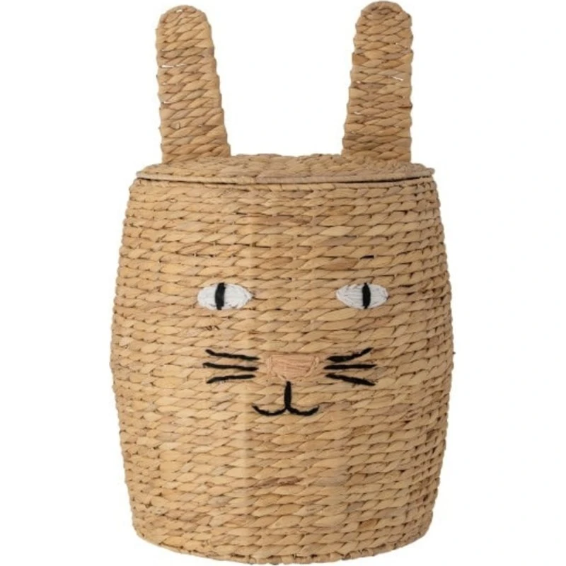 Bloomingville MINI Nelle Mandje met Deksel, Natuur, Waterhyacint, 42x65 cm