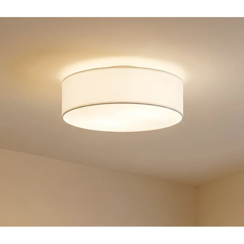 Lindby Sebatin Plafondlamp - Crème - Ø 40 cm - Stof - E27
