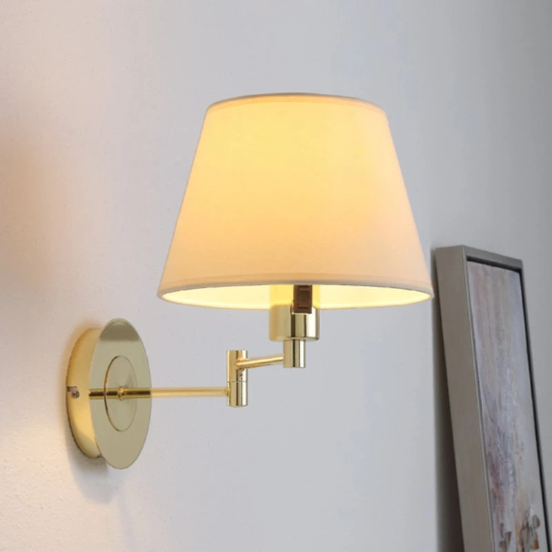 Lindby Wandlamp Pola - Messing & Textiel - 30 cm