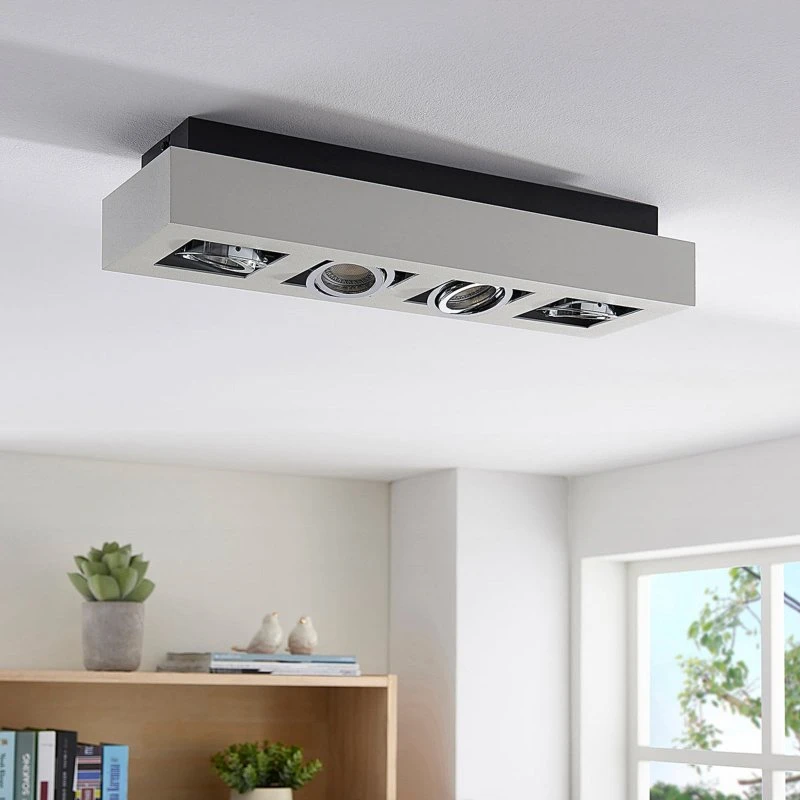 Arcchio Vince Plafondlamp - 47 cm - Wit/Chroom - 4x GU10