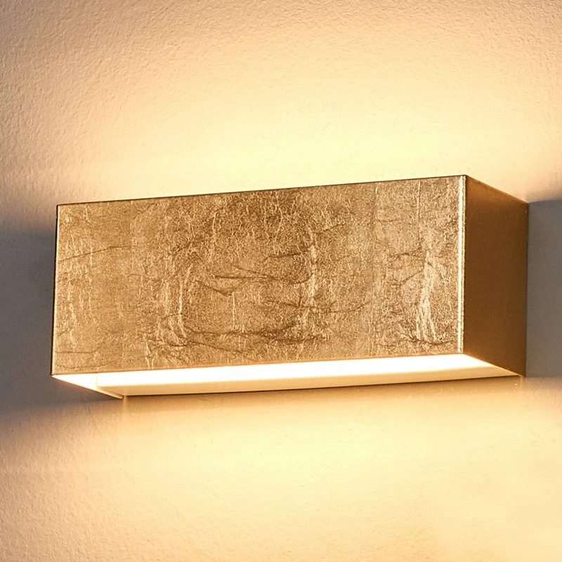 Lindby LED wandlamp Quentin, goud, 23cm