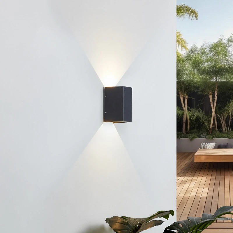 Lucande Kimian LED Wandlamp Buiten - Antraciet - 17 cm