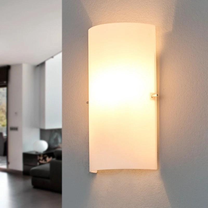 Lucande Sidra Wandlamp - Wit Opalaal Glas - Modern - 28 cm
