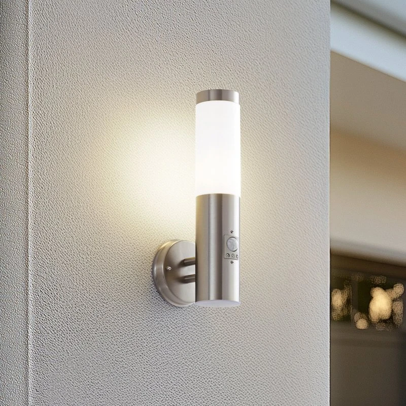 Lindby Kristof Buitenwandlamp met Bewegingssensor, RVS, 33 cm