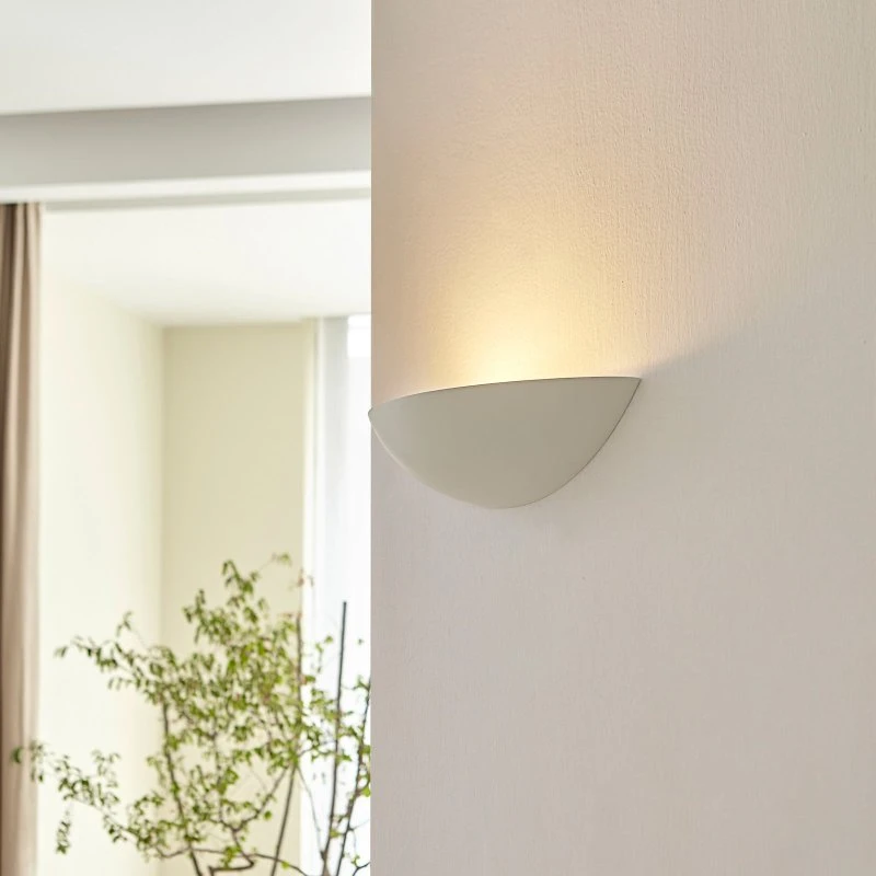 Lindby Guilia Wandlamp - Wit Gips - Modern Schaalontwerp