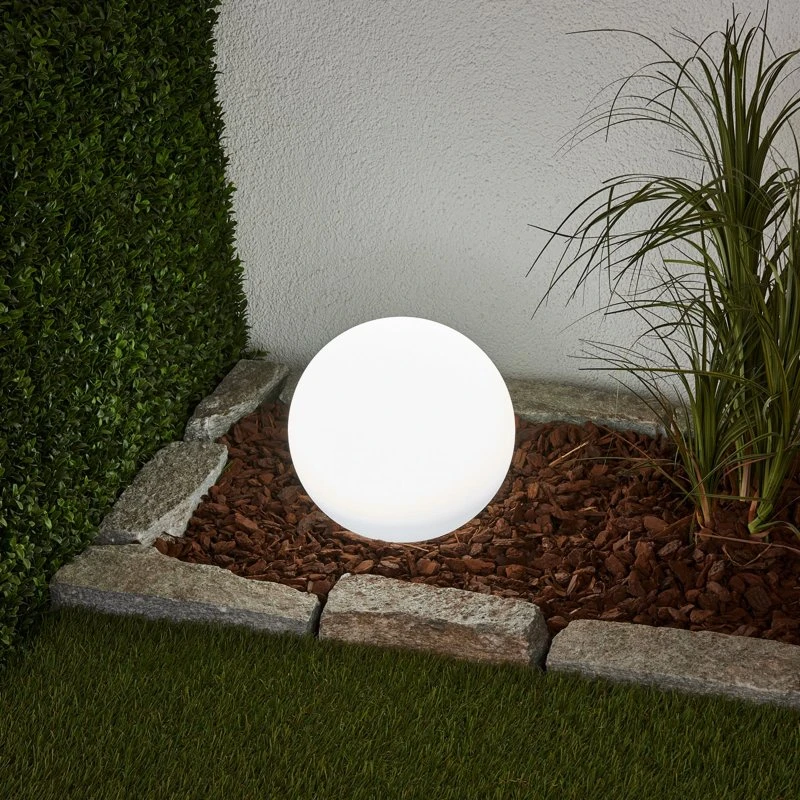 Lindby Lago LED Tuinlamp op Zonne-energie, Wit, Ø 25 cm