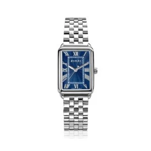 ZINZI Elegance Horloge 28mm Blauwe Wijzerplaat Staal Zilver