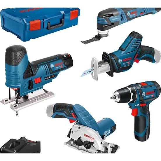Bosch 5-delige 12V Gereedschapsset GSR + GST + GOP + GKS + GSA