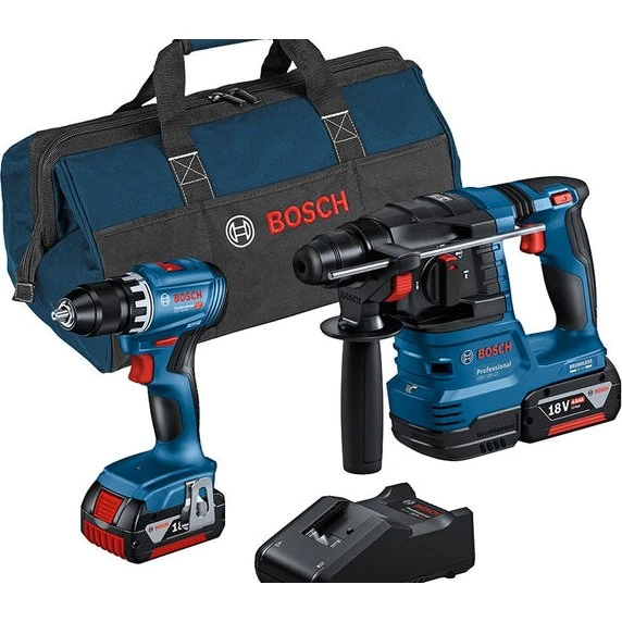 BOSCH GSR 18V-45 + GBH 18V-22 Combo Set 18V 2x 4,0 Ah