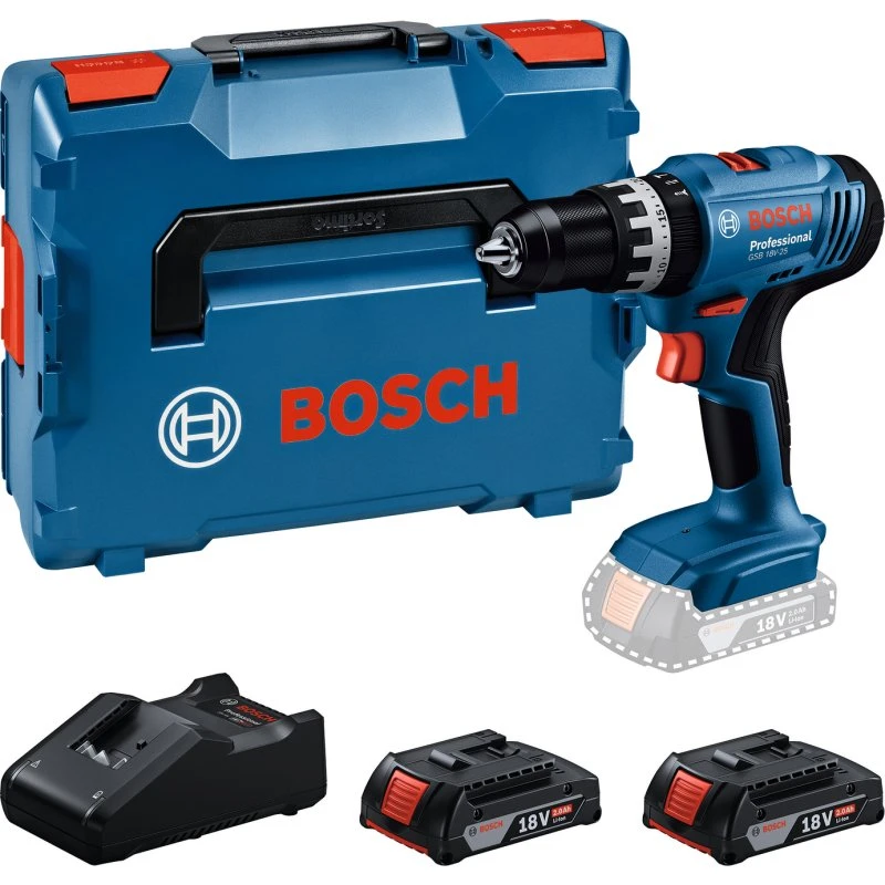 Bosch GSB 18V-25 Accu-Klopboormachine Set met 2x GBA 18V 2,0Ah