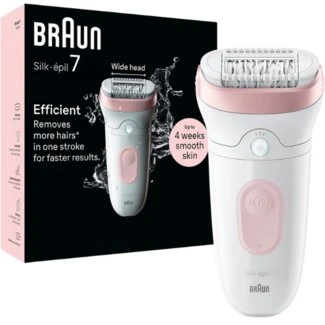 Braun Silk-épil 7 7-000 Wit/Roze Wet & Dry Epilator