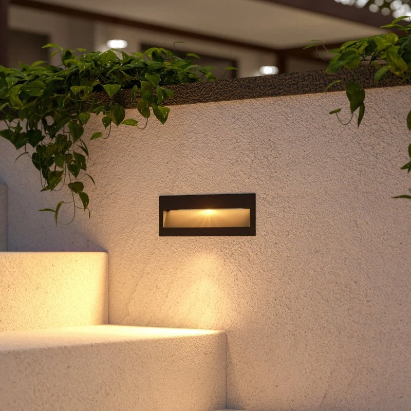 Lucande Loya LED Wand Inbouwlamp - 23x8 cm - Donkergrijs