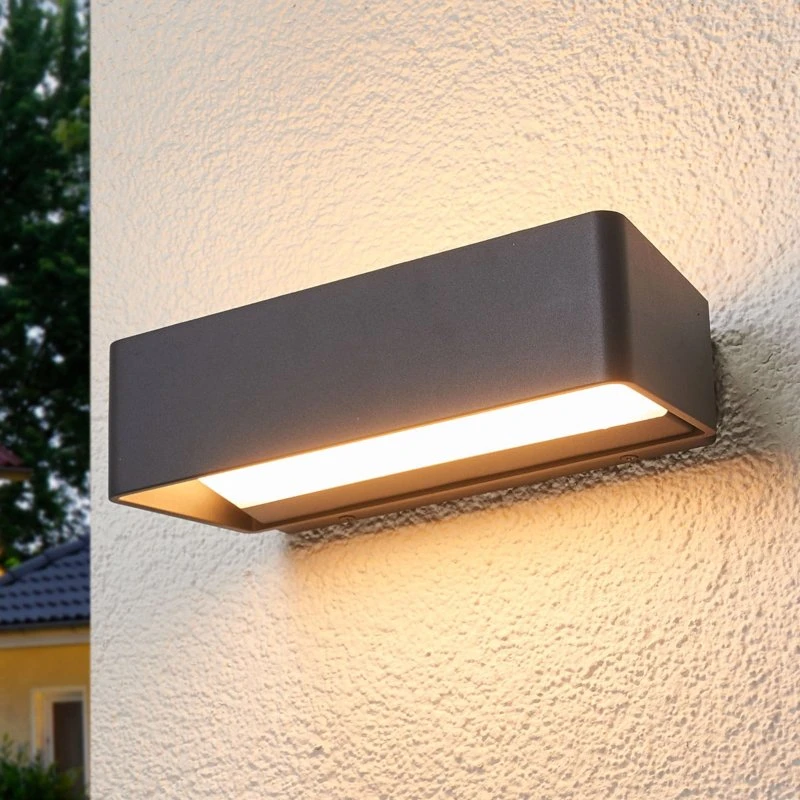Lucande Midvig LED Buitenwandlamp - Antraciet - Aluminium