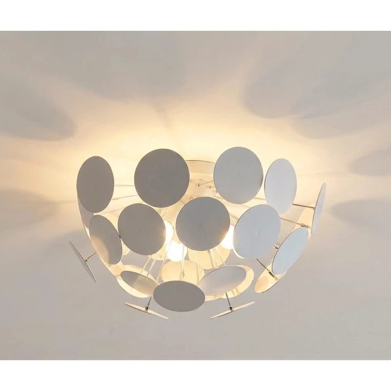 Lindby Kinan Plafondlamp - Wit/Chroom - Ø 54 cm
