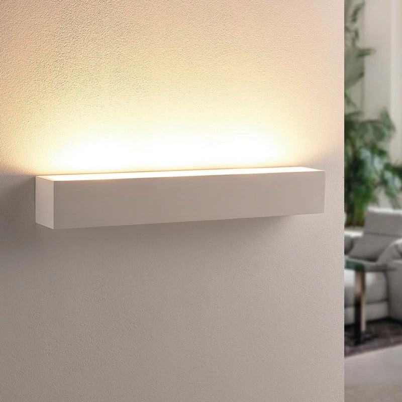 Lindby Wandlamp Santino - Modern Gips - Wit - 51 cm