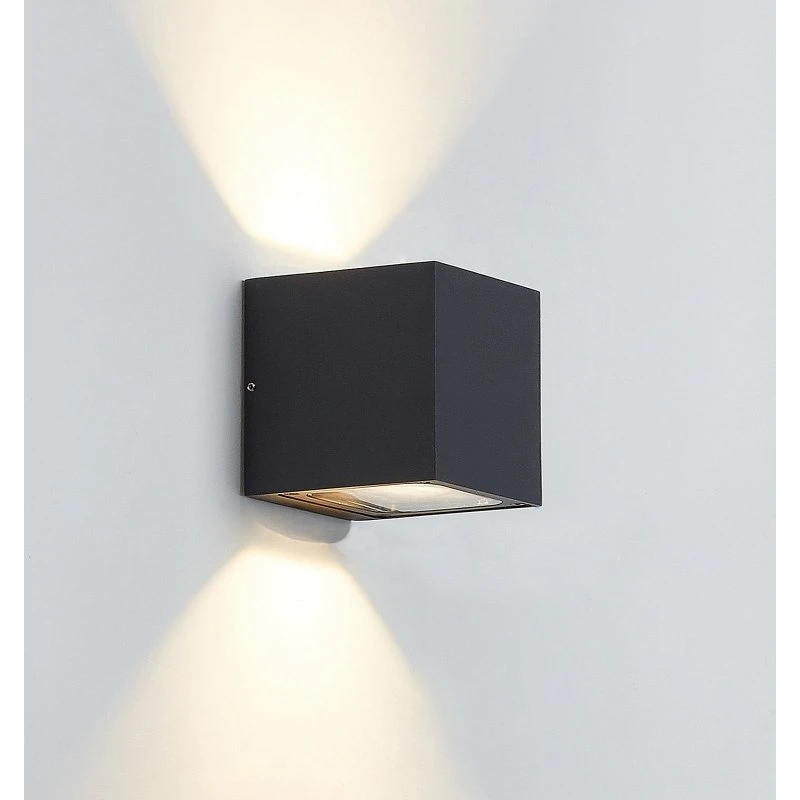 Lucande Merjem LED Buitenwandlamp - Grijs Aluminium - Up/Downlight