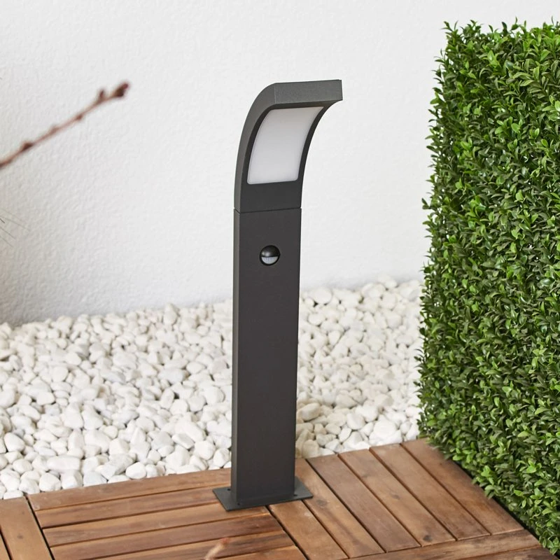 Lucande Juvia LED Tuinpadverlichting 60cm met Bewegingsmelder, Zwart