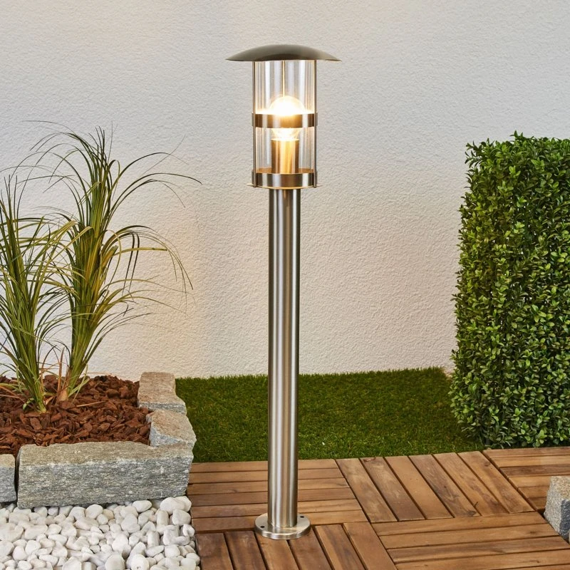 Lindby Noemi Tuinpadverlichting - Roestvrij Staal - 80 cm - Grijs