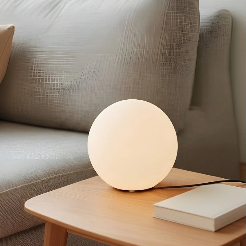 Lindby Tafellamp Marike - Wit Opalen Glas - Bol - Ø 25 cm