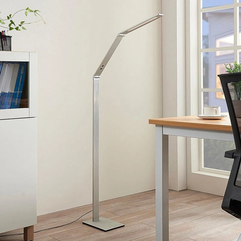 Lucande Nicano LED Vloerlamp - Grijs Metaal - Dimbaar & CCT