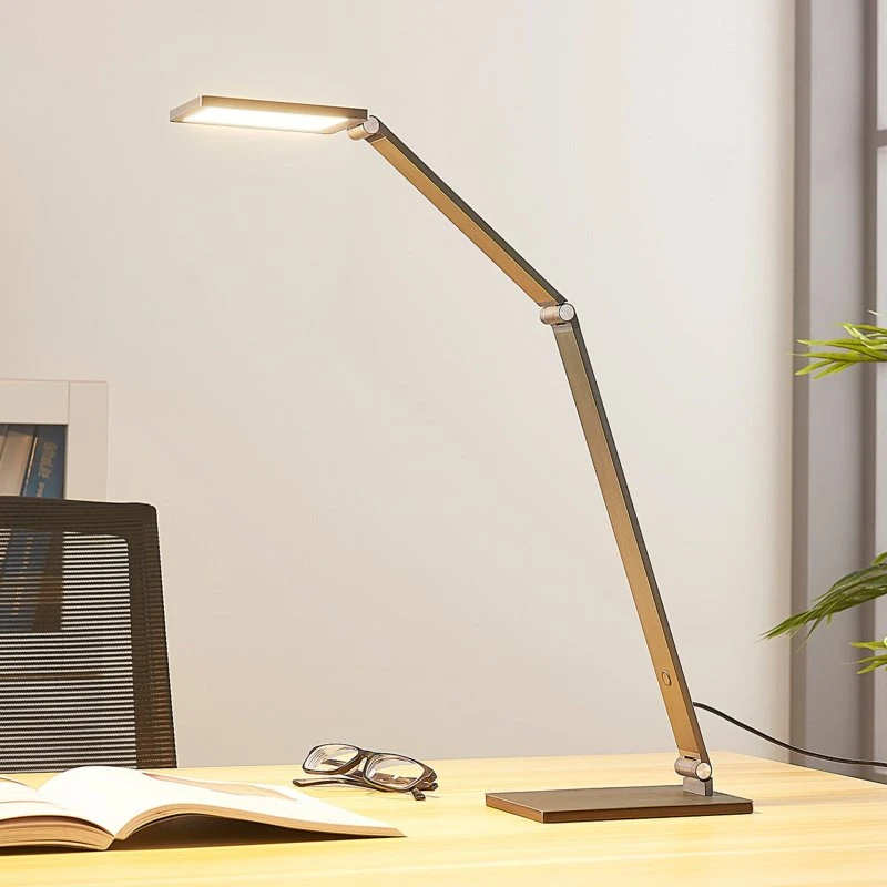 Lucande Mion LED bureaulamp - Blauwgrijs - Dimbaar