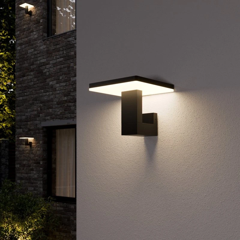 Lucande Olesia LED Buitenwandlamp - Zwart - Aluminium