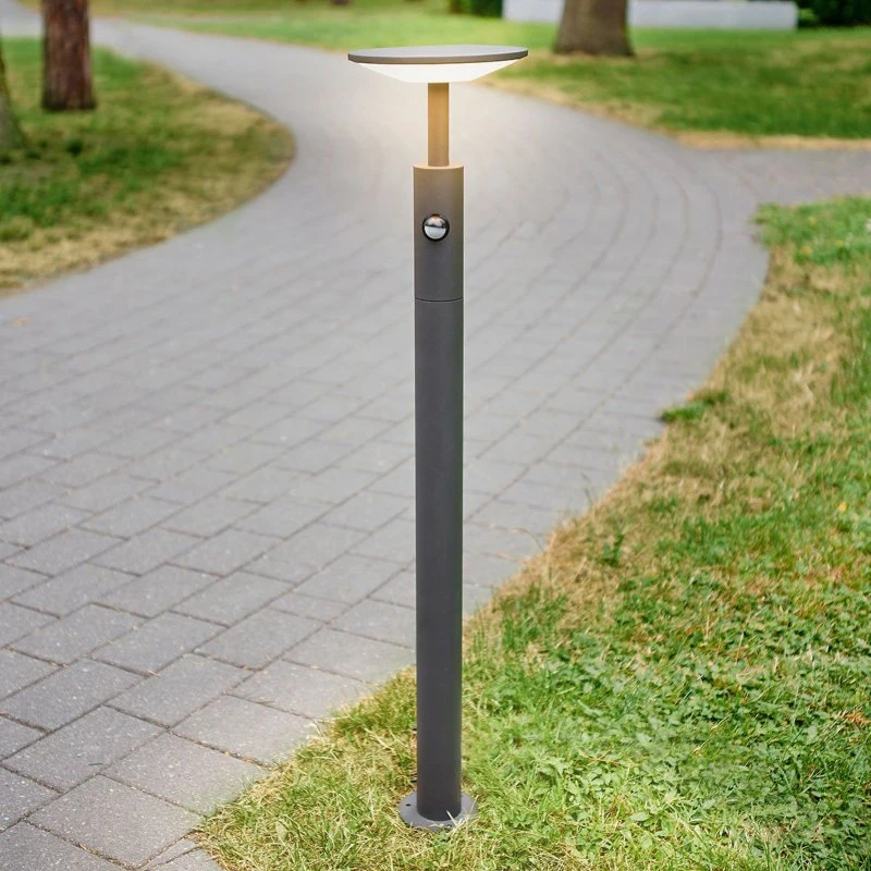 Lucande Fenia LED tuinpadverlichting met sensor, 100 cm, antraciet