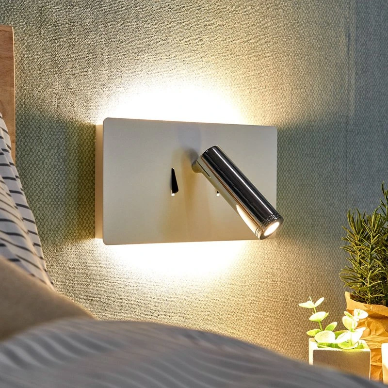 Lucande Elske LED Wandlamp - Wit - Met leeslampje
