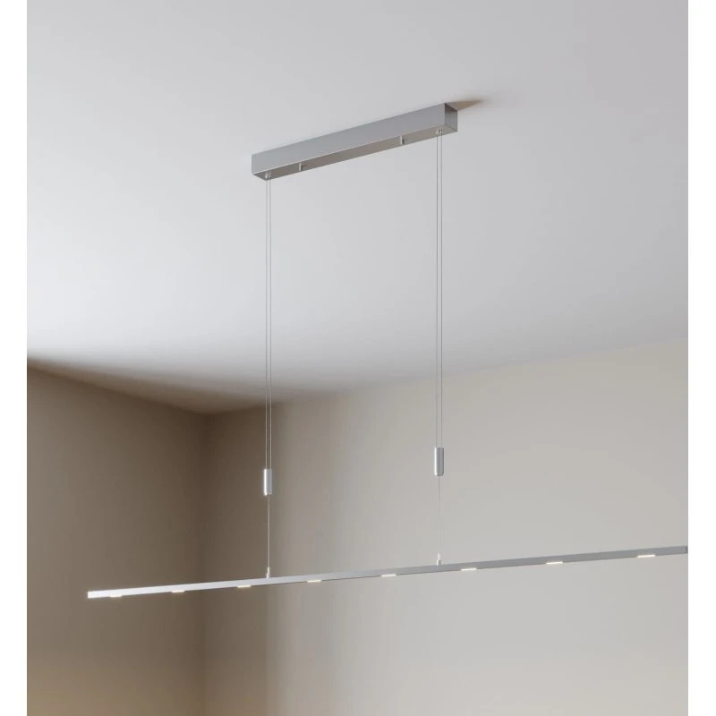 Lucande Arnik LED Hanglamp - 180 cm - Nikkel - Dimbaar