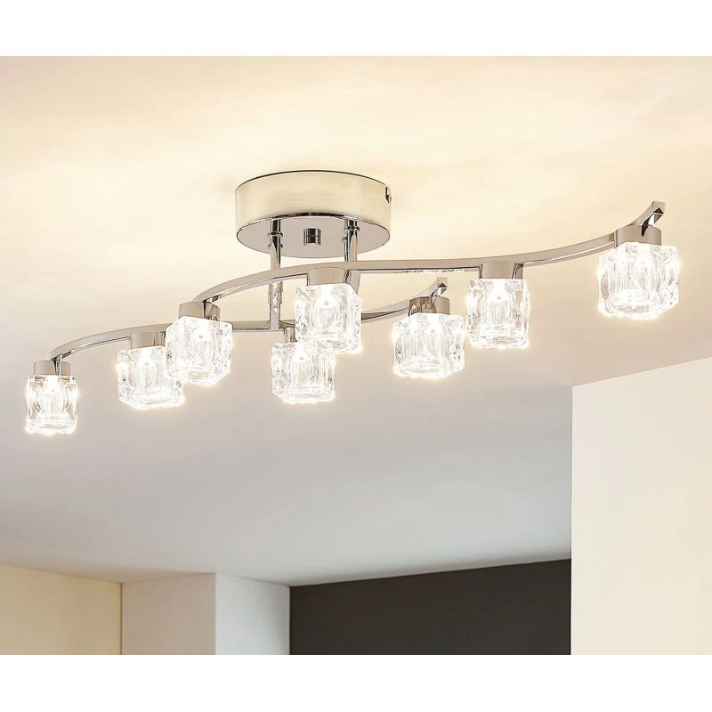 Lindby LED Plafondlamp Yaro - Chroom - Dimbaar