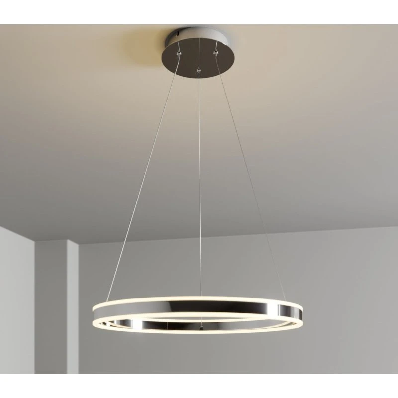 Lucande Lyani LED Hanglamp Ø60 cm - Chroom - Dimbare Ring